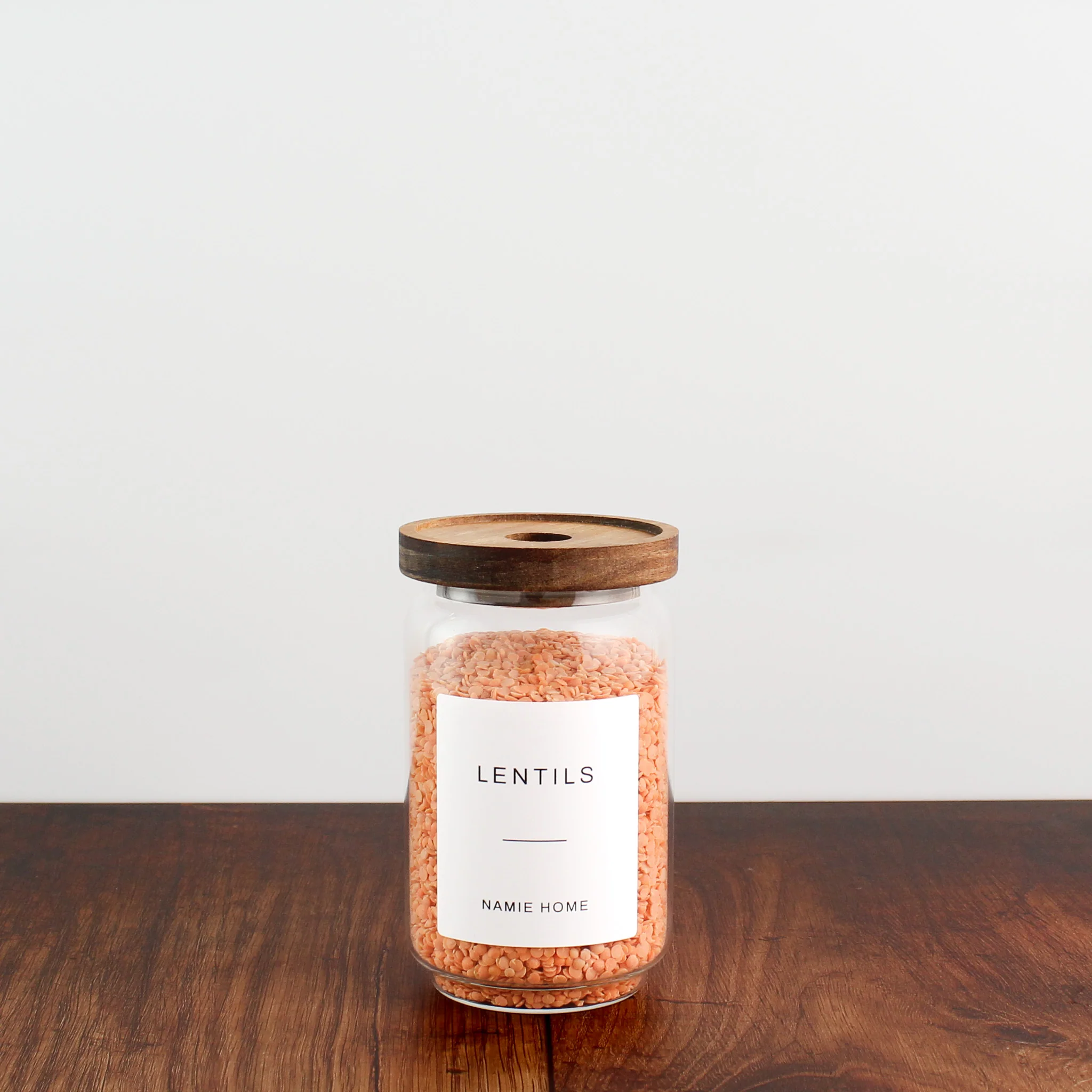 Glass Storage Jar With Acacia Lid For Pantry - Image 3