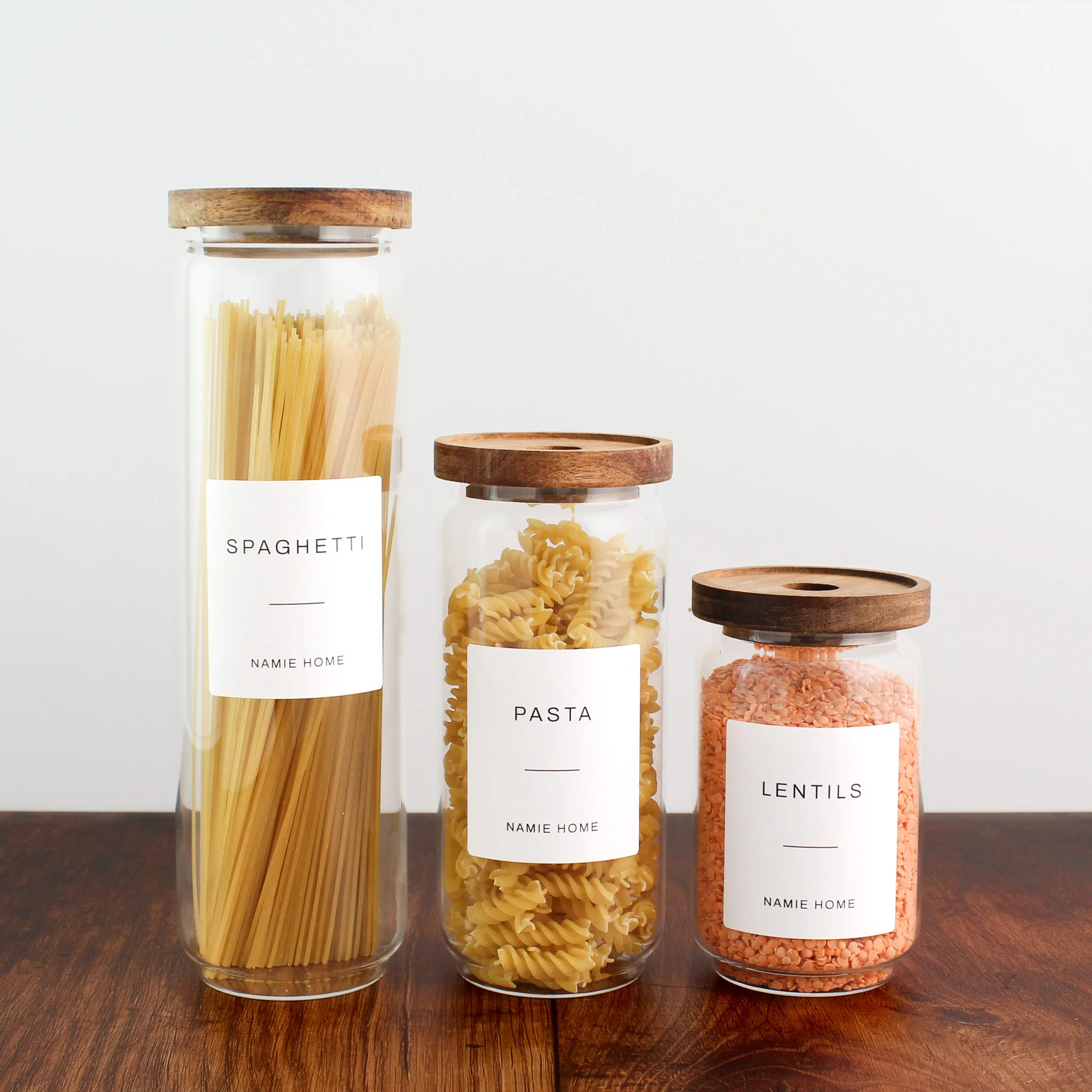 Glass Storage Jar With Acacia Lid For Pantry - Image 6