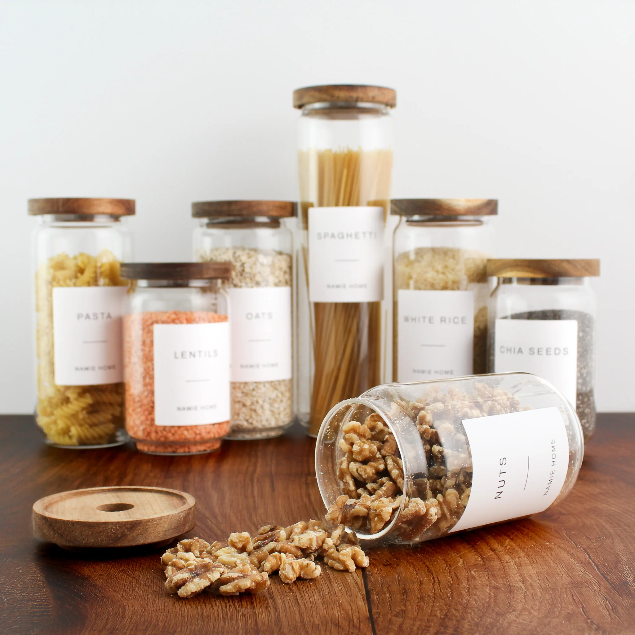 Glass Storage Jar With Acacia Lid For Pantry - Image 9