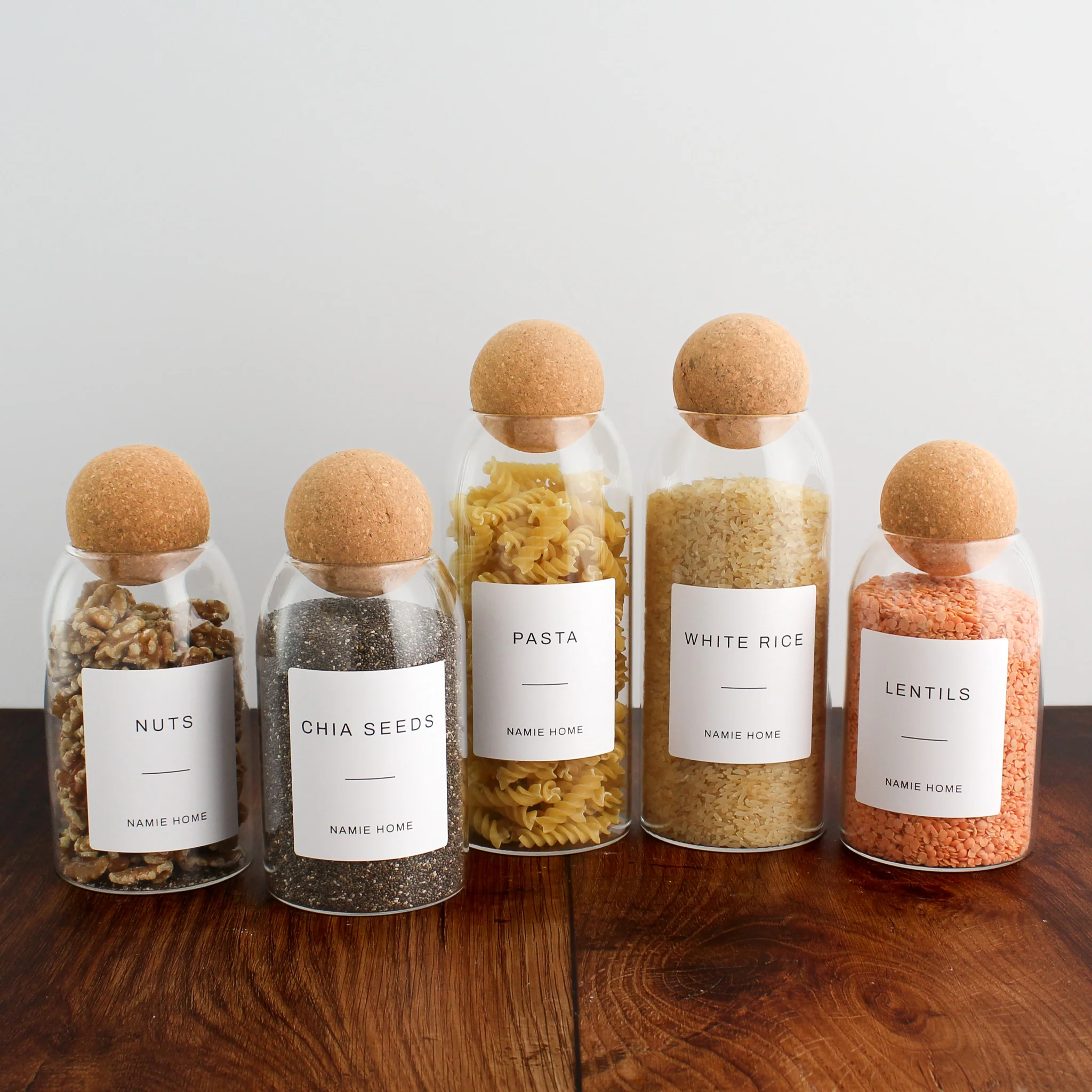 Glass Cork Ball Storage Jar For Pantry - Image 4