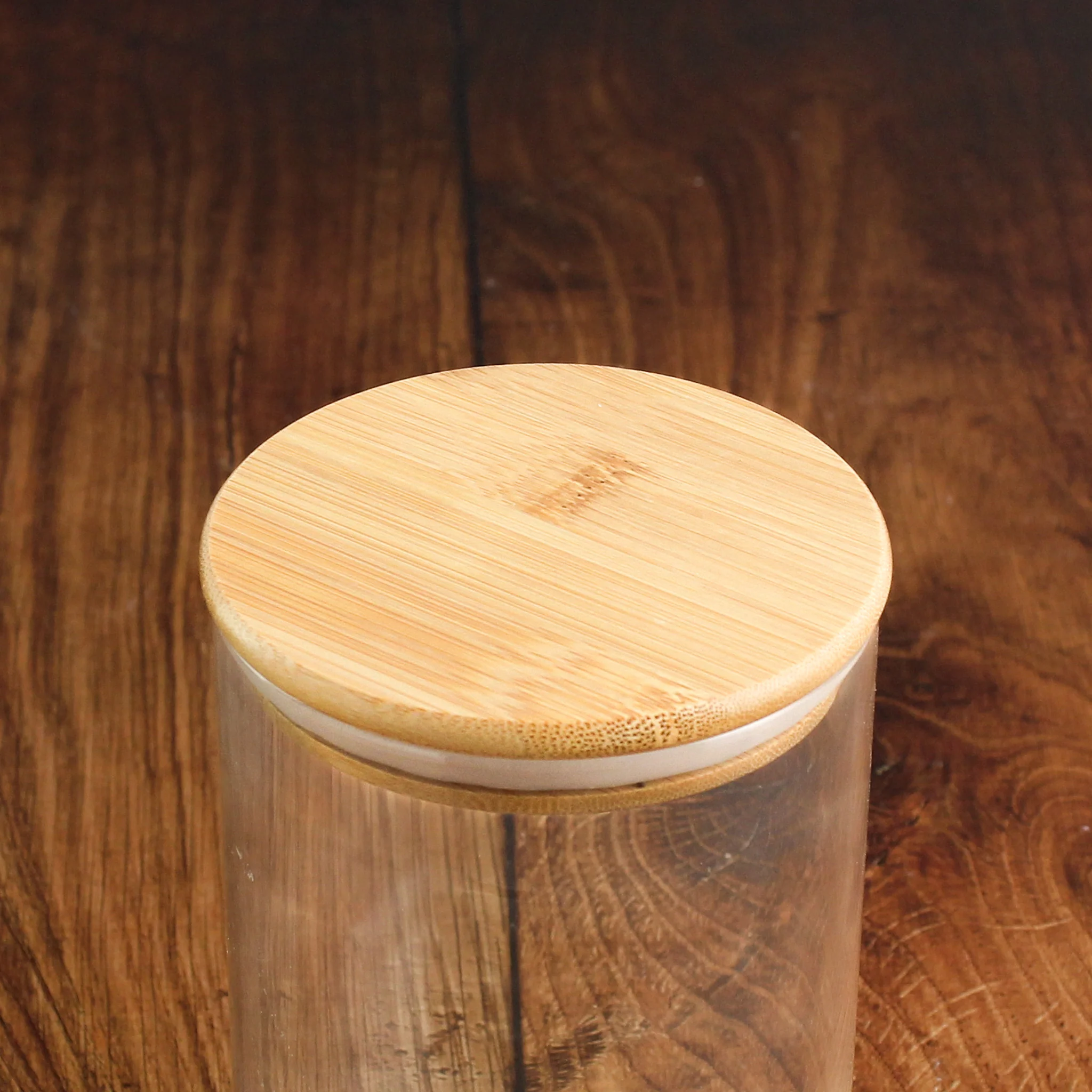 Tea Coffee Sugar Glass Storage Jar Set With Bamboo Lids - Image 12