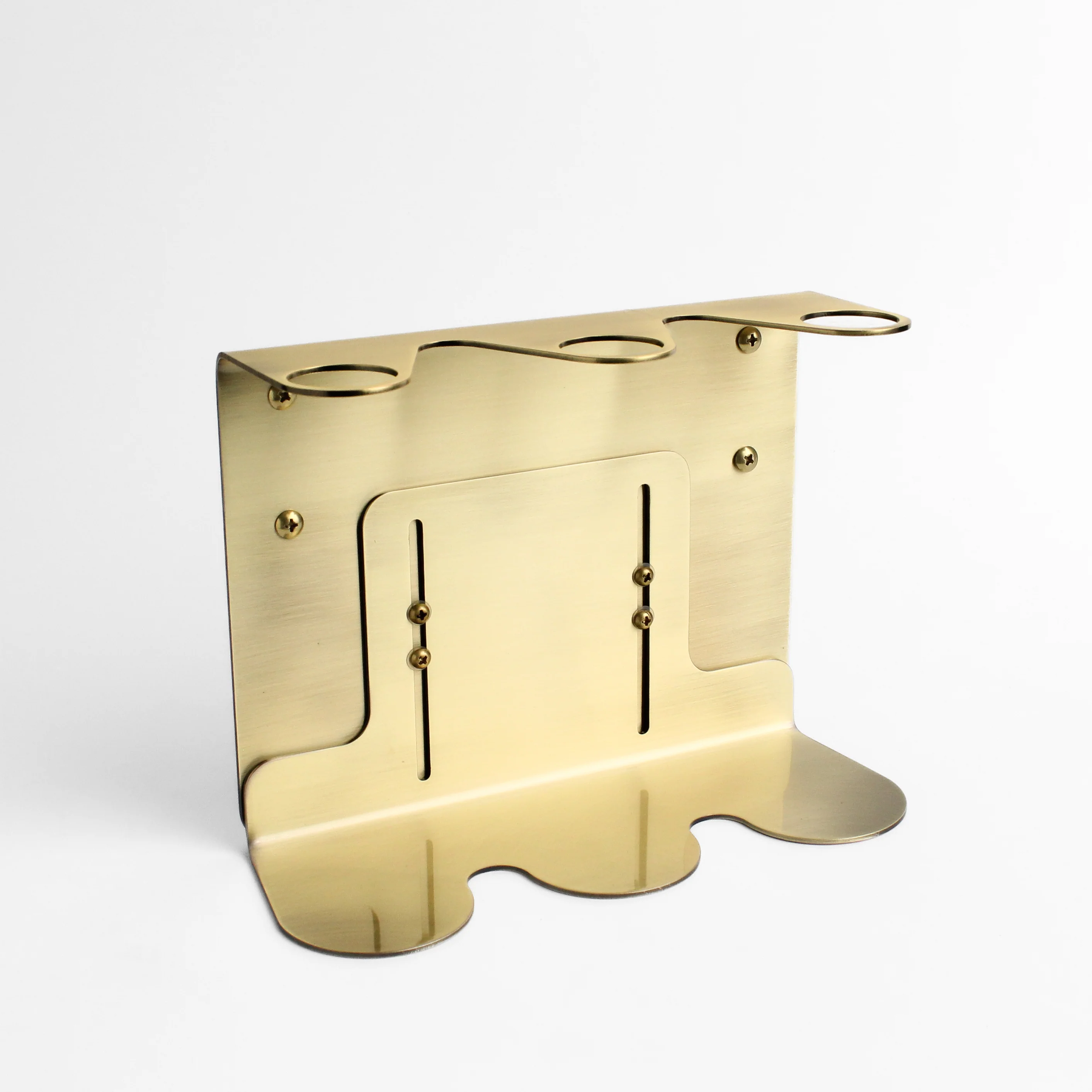 Gold Wall Bracket & Amber Glass Dispenser Set - Image 4