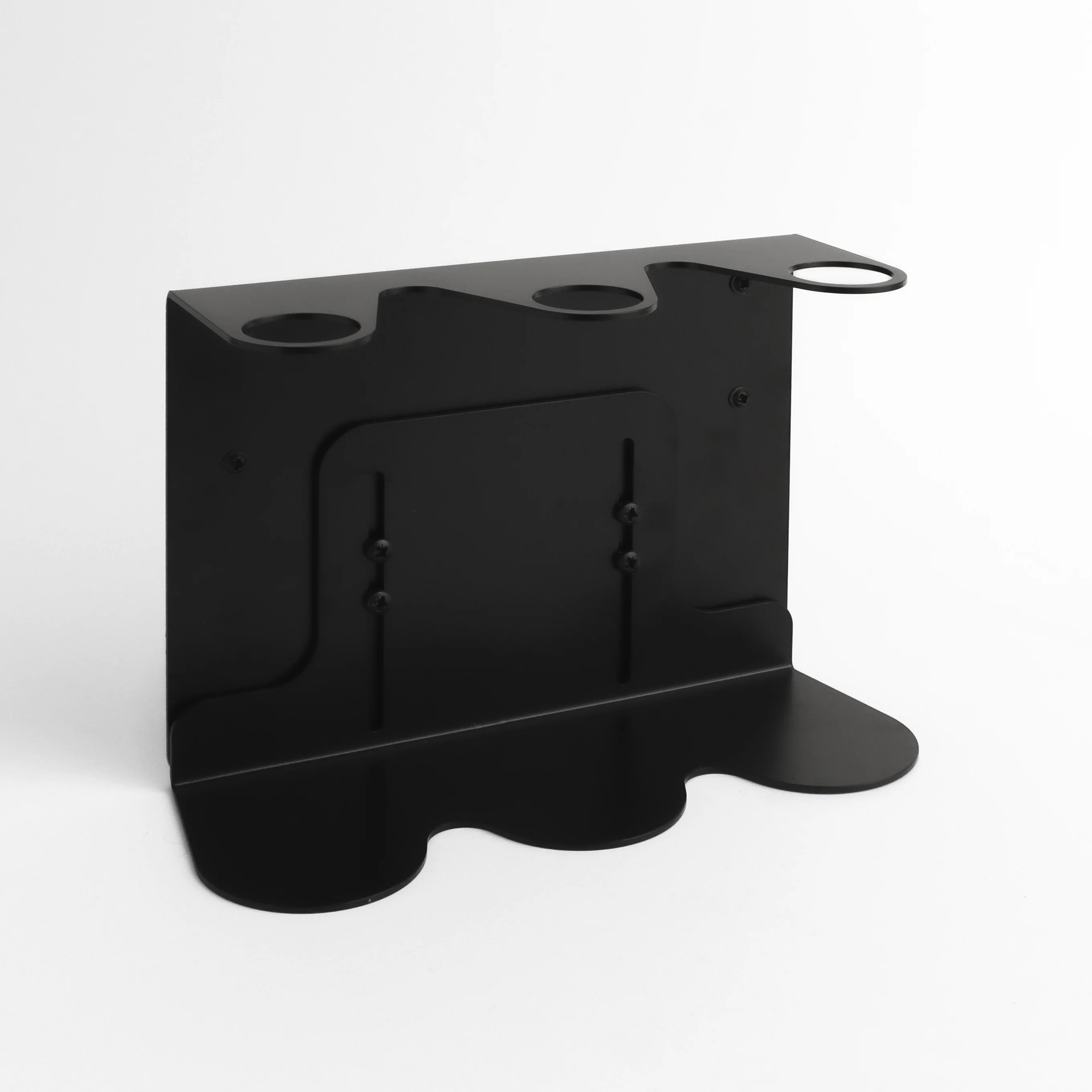 Black Wall Bracket & Frosted Amber Glass Dispenser Set - Image 3