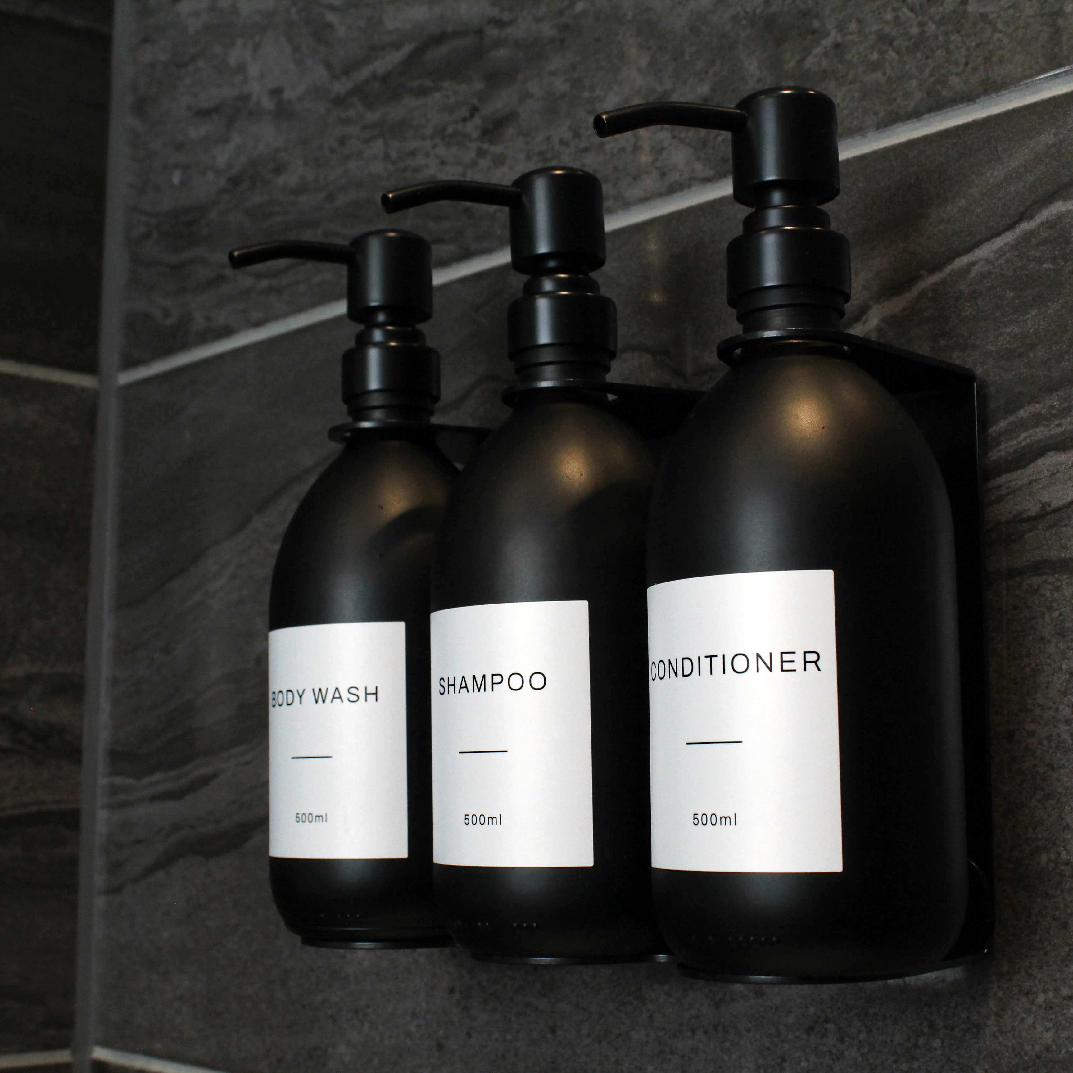 Black Wall Bracket & Matte Black Dispenser Set - Image 5