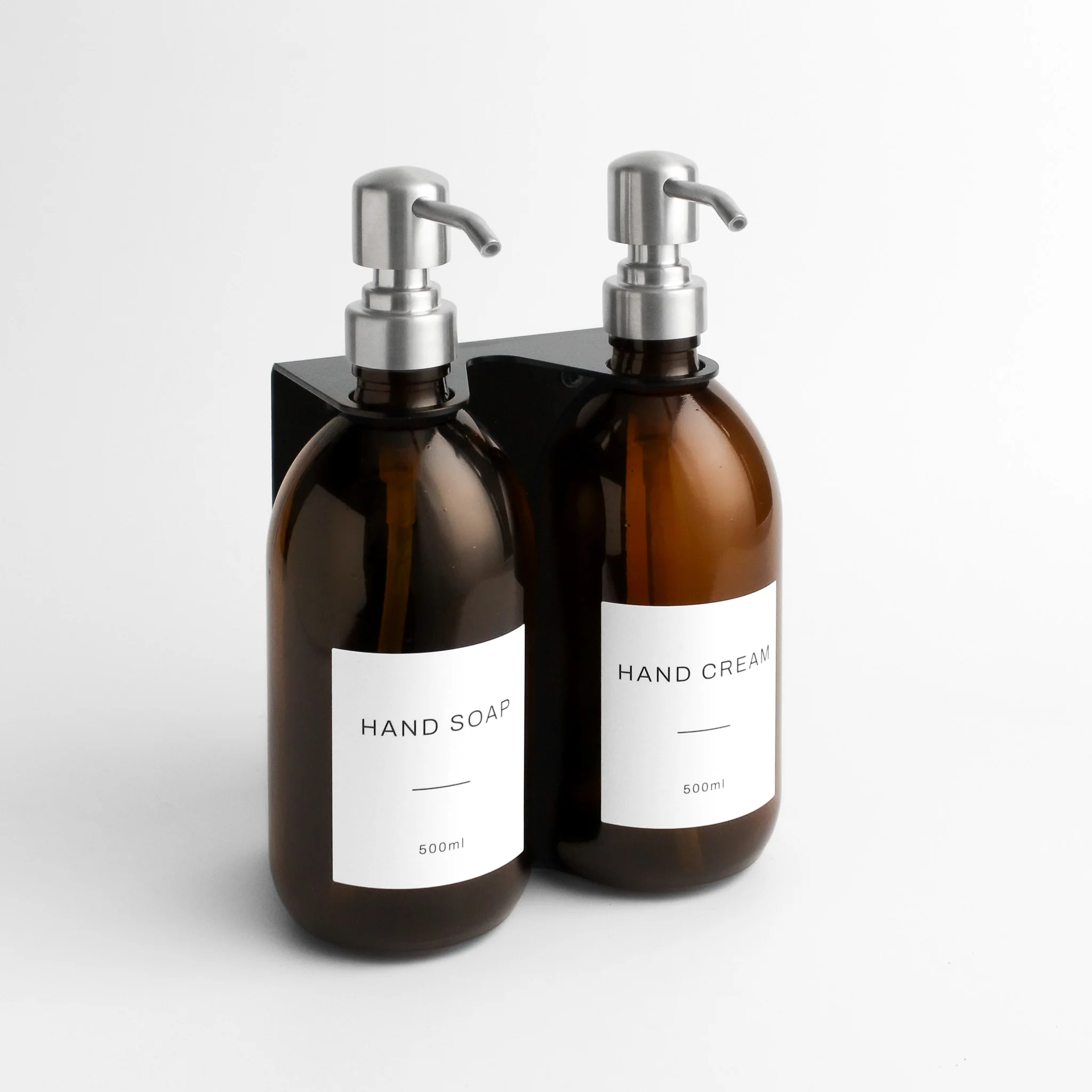 Black Wall Bracket & Amber Glass Dispenser Set - Image 11