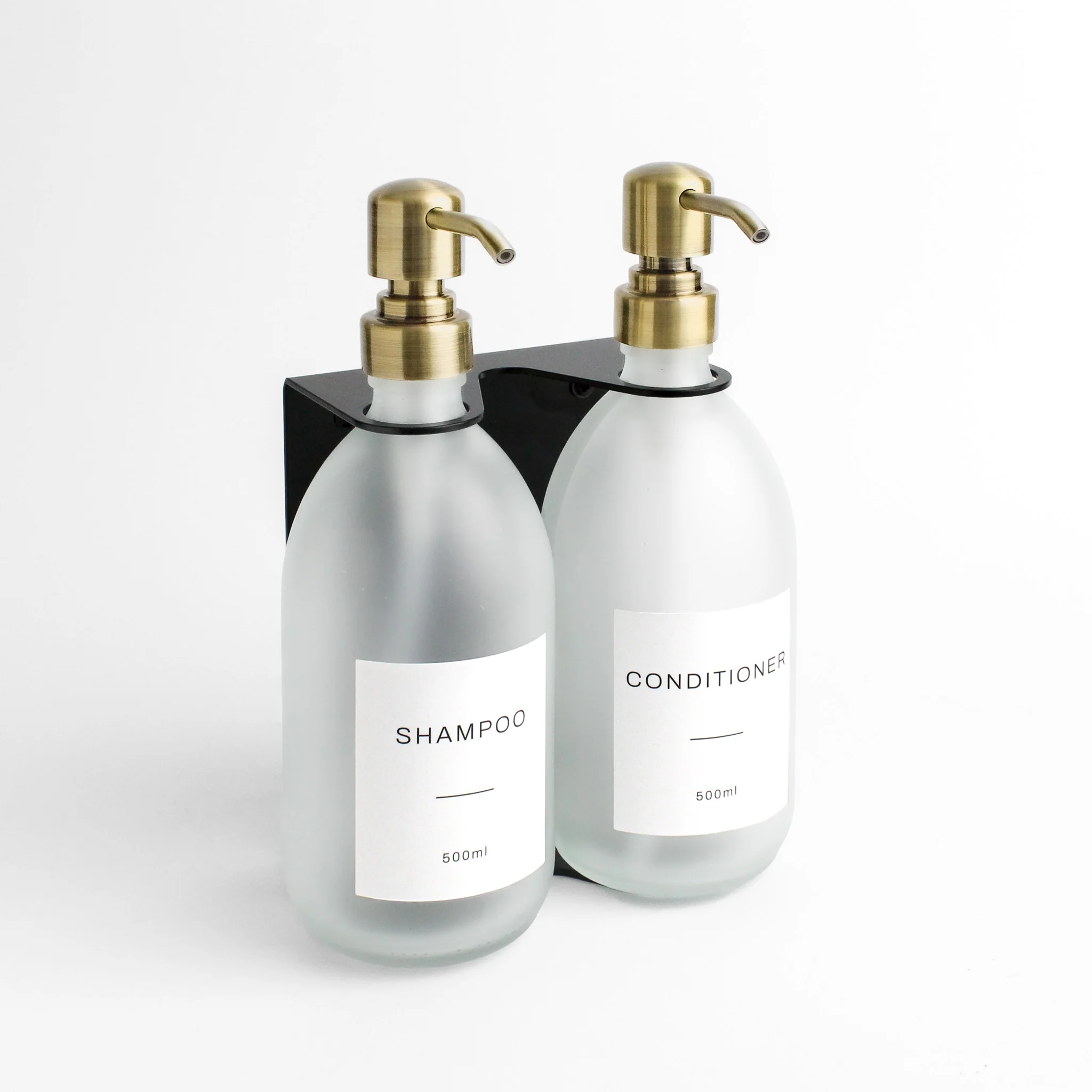 Black Wall Bracket & Frosted White Glass Dispenser Set - Image 6