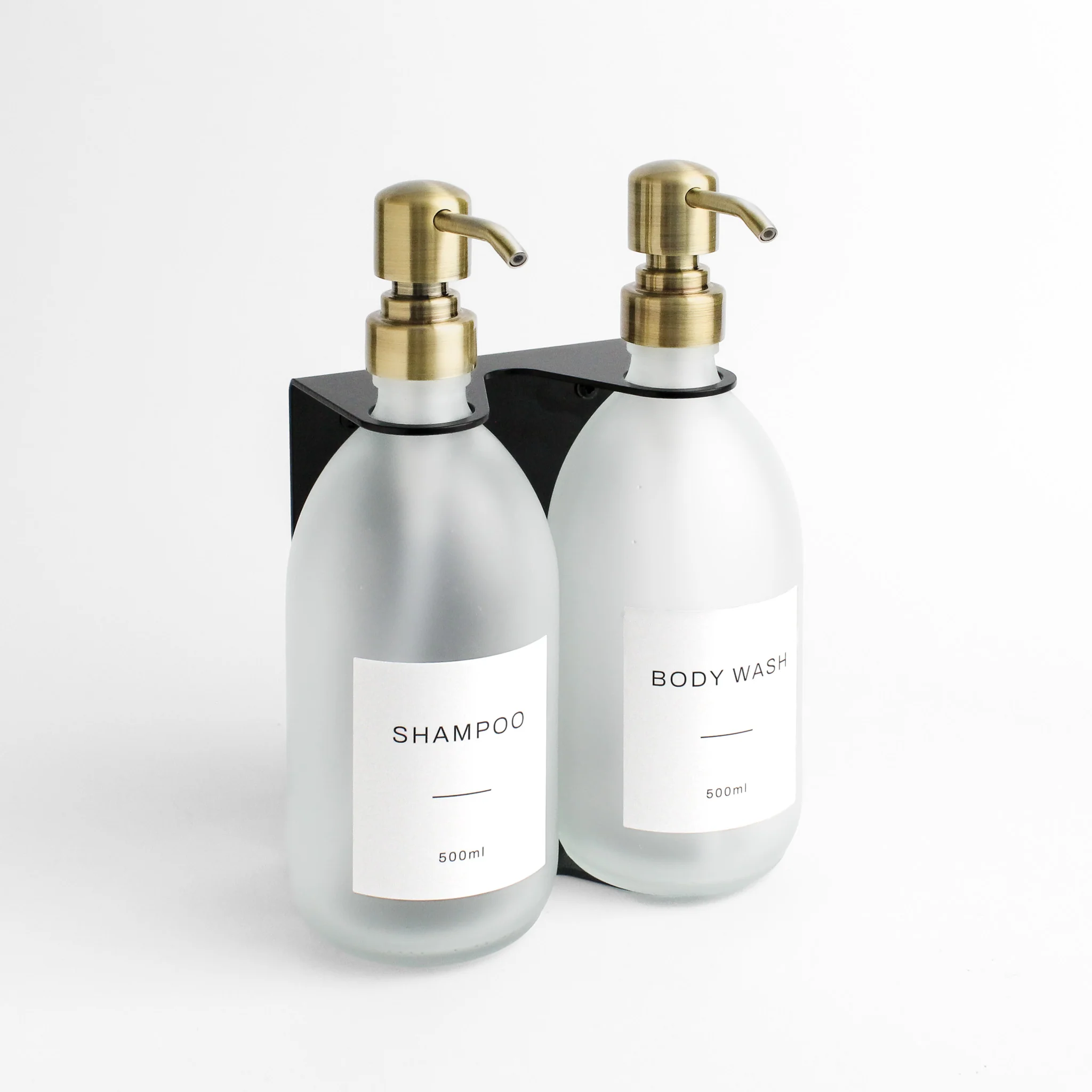 Black Wall Bracket & Frosted White Glass Dispenser Set - Image 8