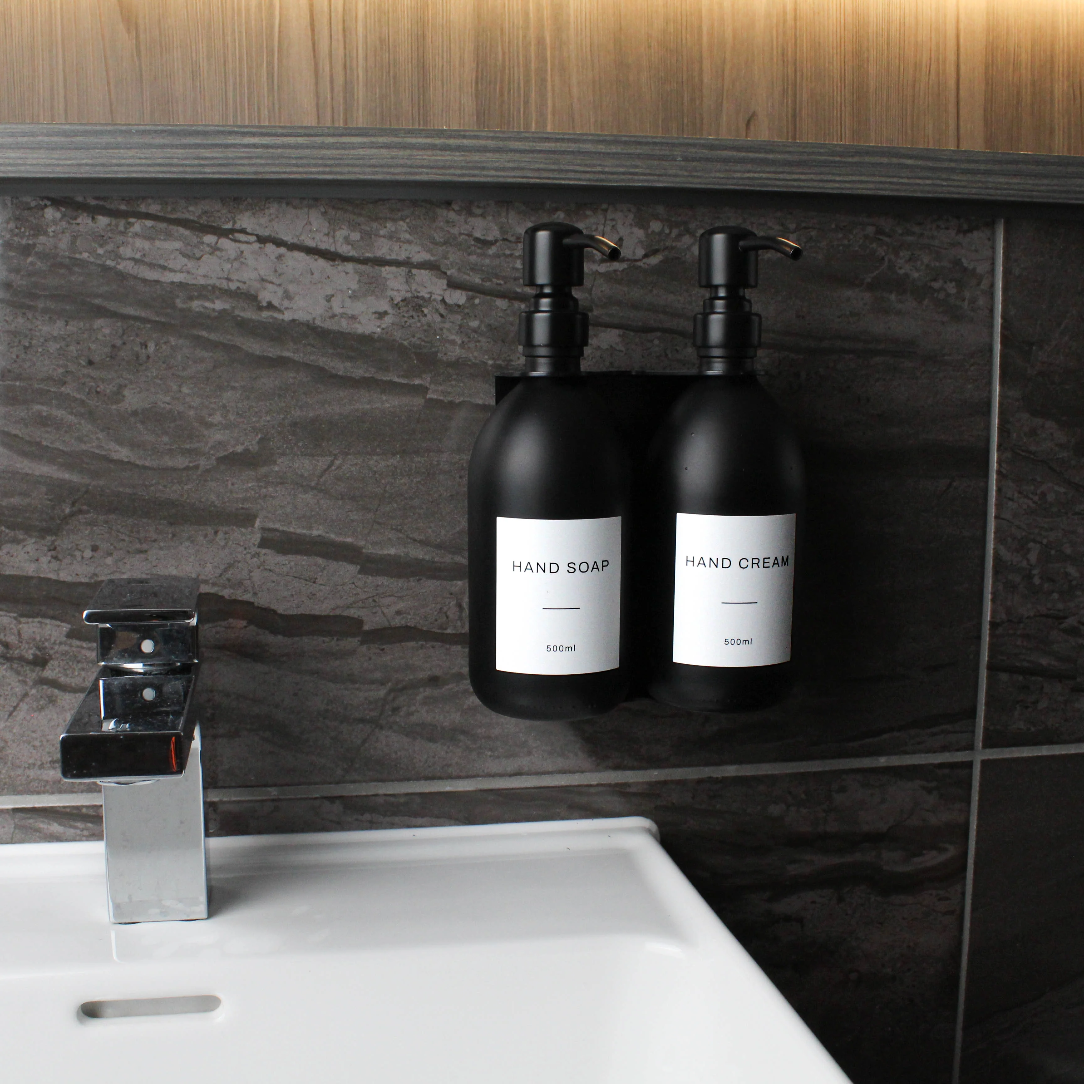 Black Wall Bracket & Matte Black Dispenser Set - Image 7