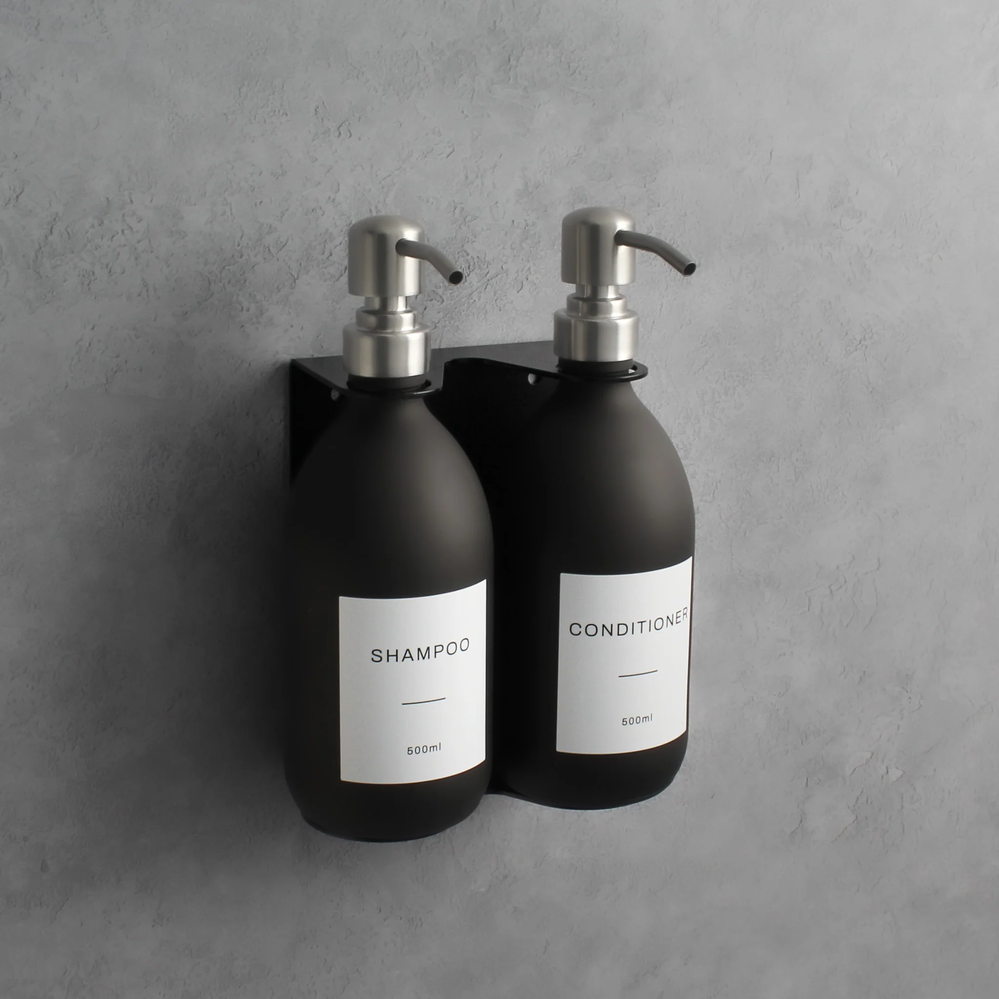 Black Wall Bracket & Matte Black Dispenser Set - Image 9