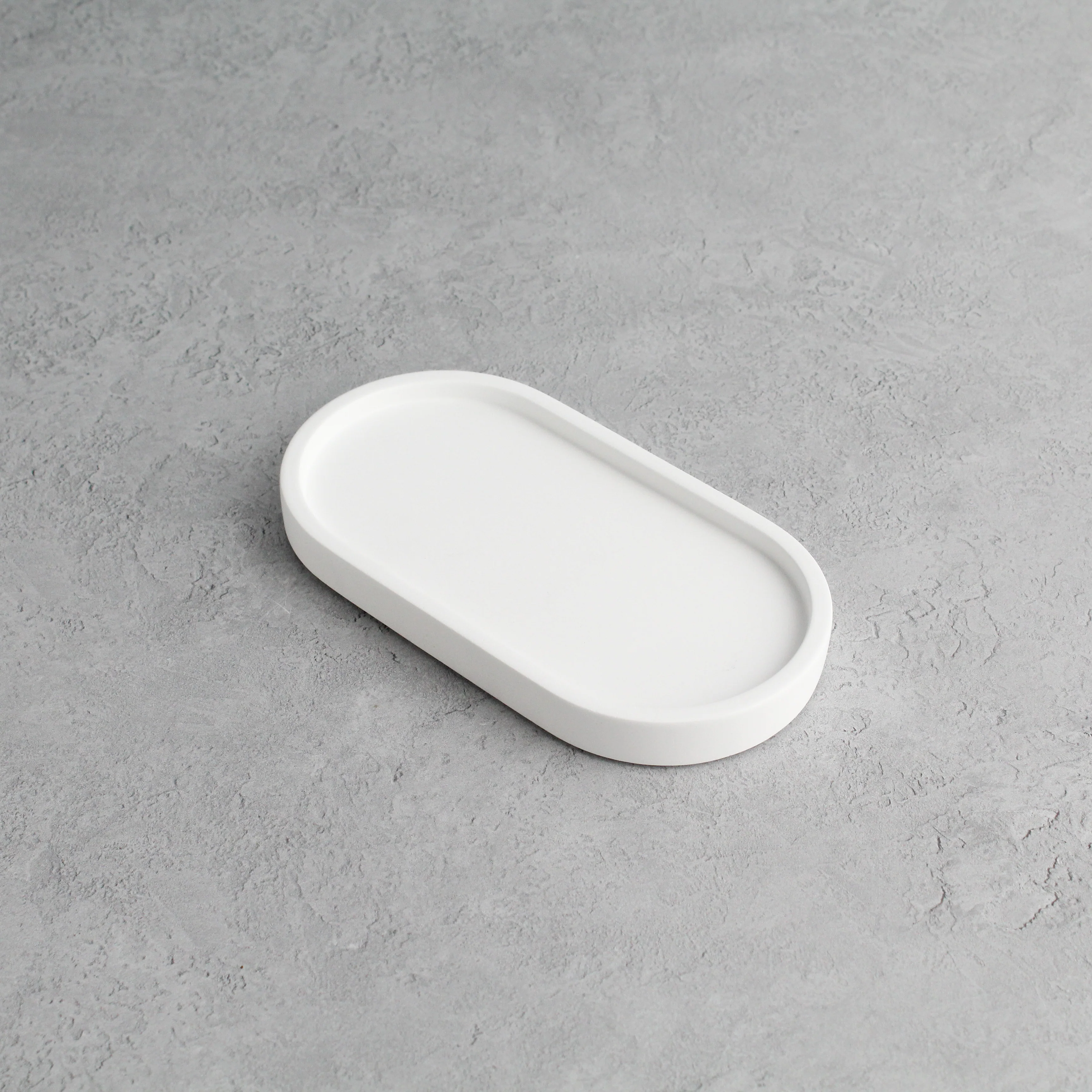 White Concrete Stone Double Tray