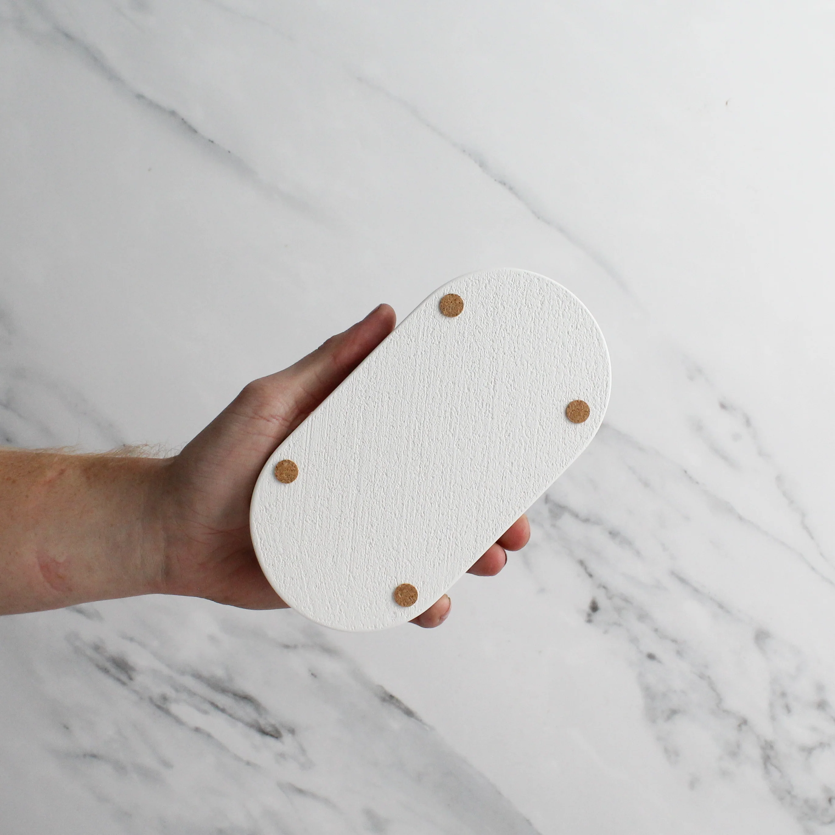 White Concrete Stone Double Tray - Image 4