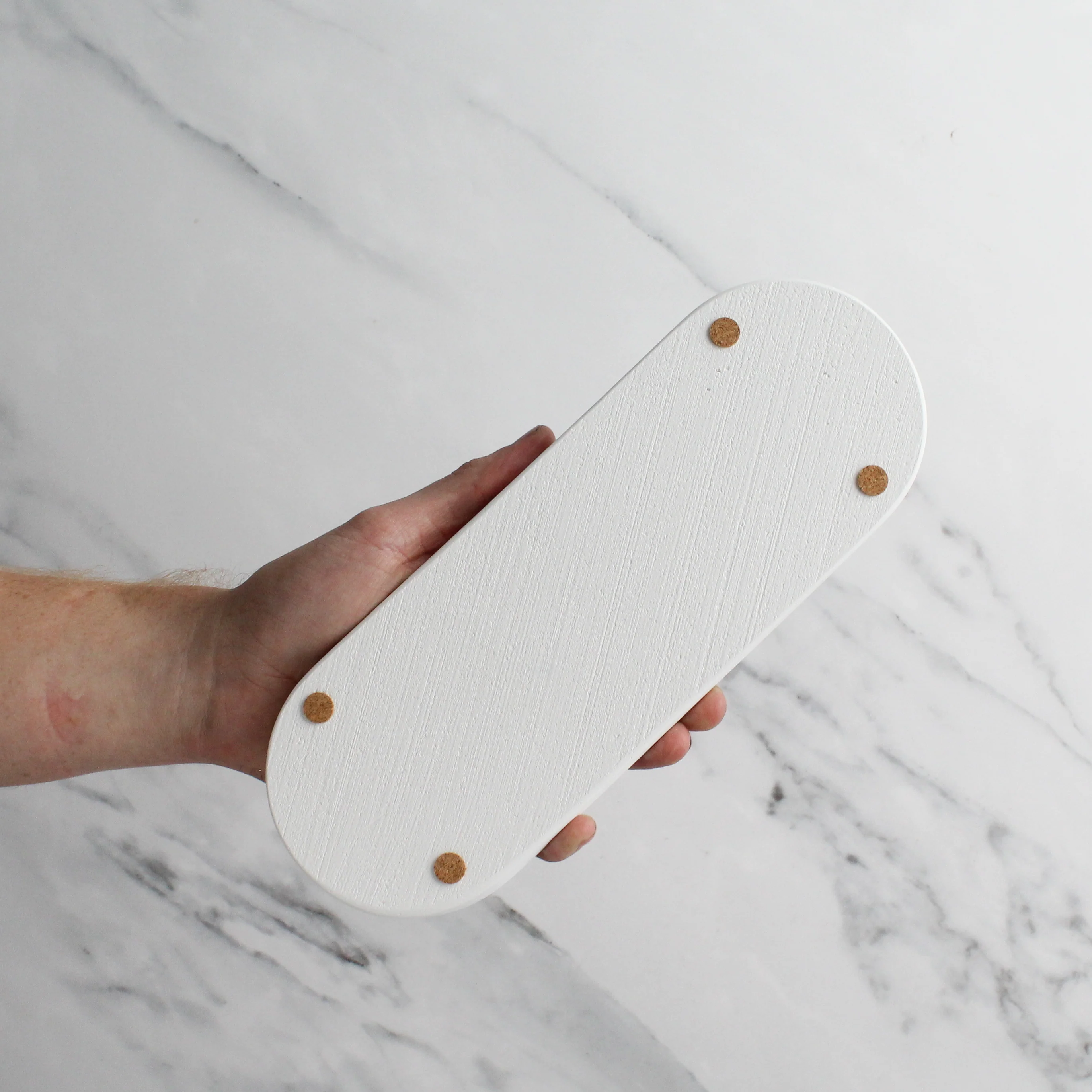 White Concrete Stone Triple Tray - Image 4