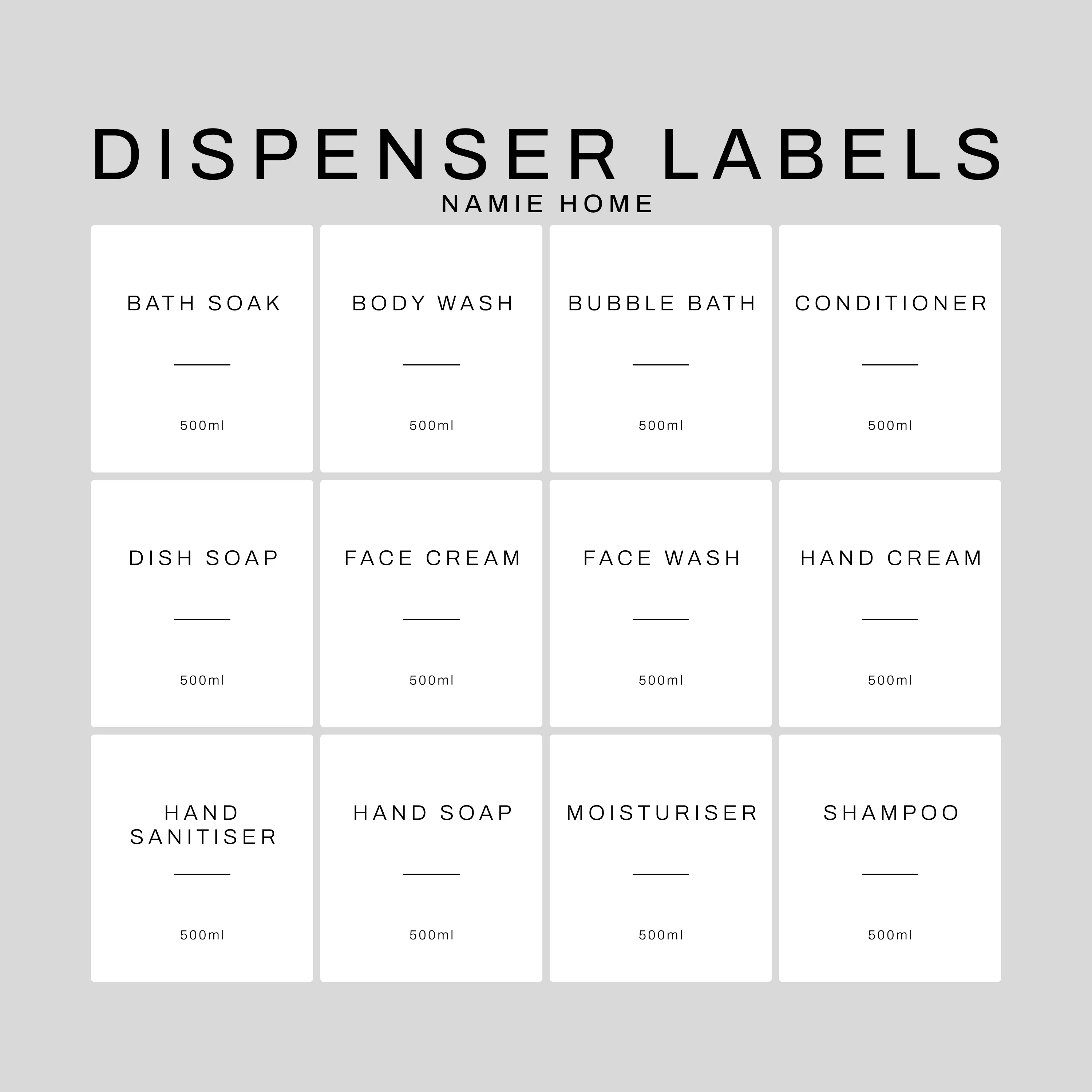 White Dispenser Labels - Each label sold separately - Wholesale